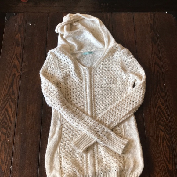 Maurices Cream Hooded Sweater 